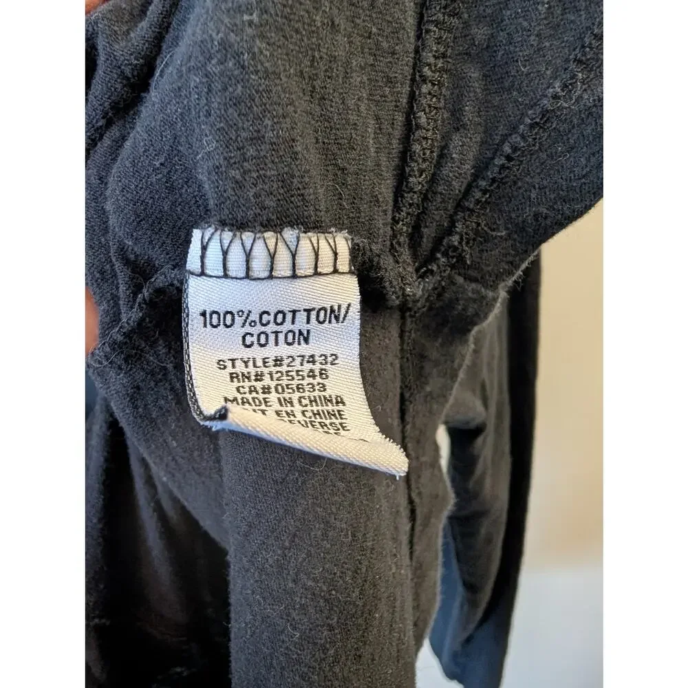 Habitat Black Cotton Long Sleeve Tee Relaxed Fit Seam Detail Minimalist Medium - Picture 5 of 7